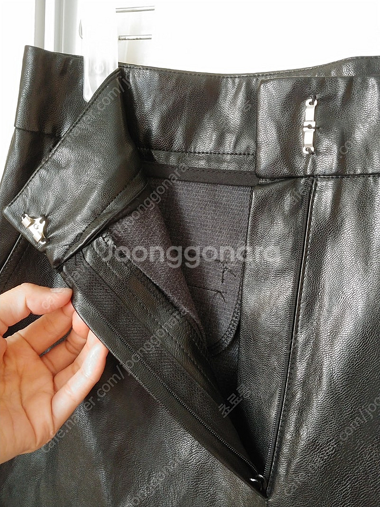 드마르 레더 와이드팬츠--5