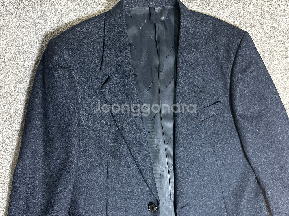 실착1회 100 커스텀멜로우 야상코트 네이비 블레이져 자켓--4