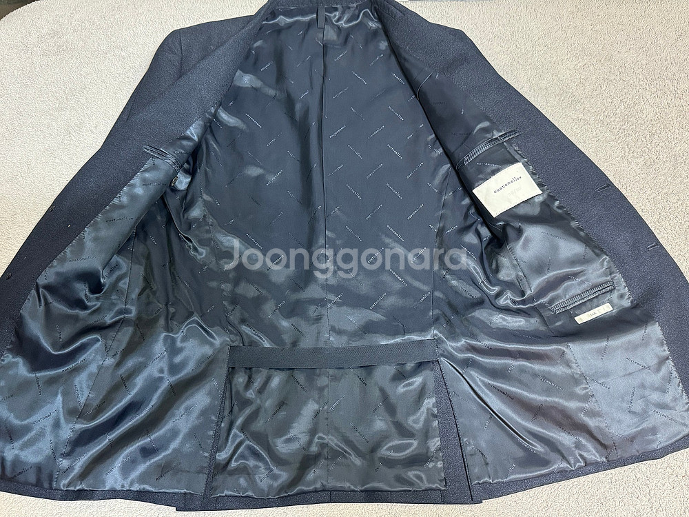 실착1회 100 커스텀멜로우 야상코트 네이비 블레이져 자켓--5