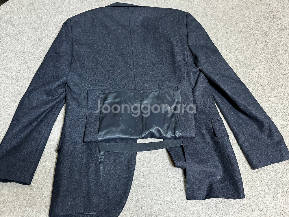 실착1회 100 커스텀멜로우 야상코트 네이비 블레이져 자켓--8