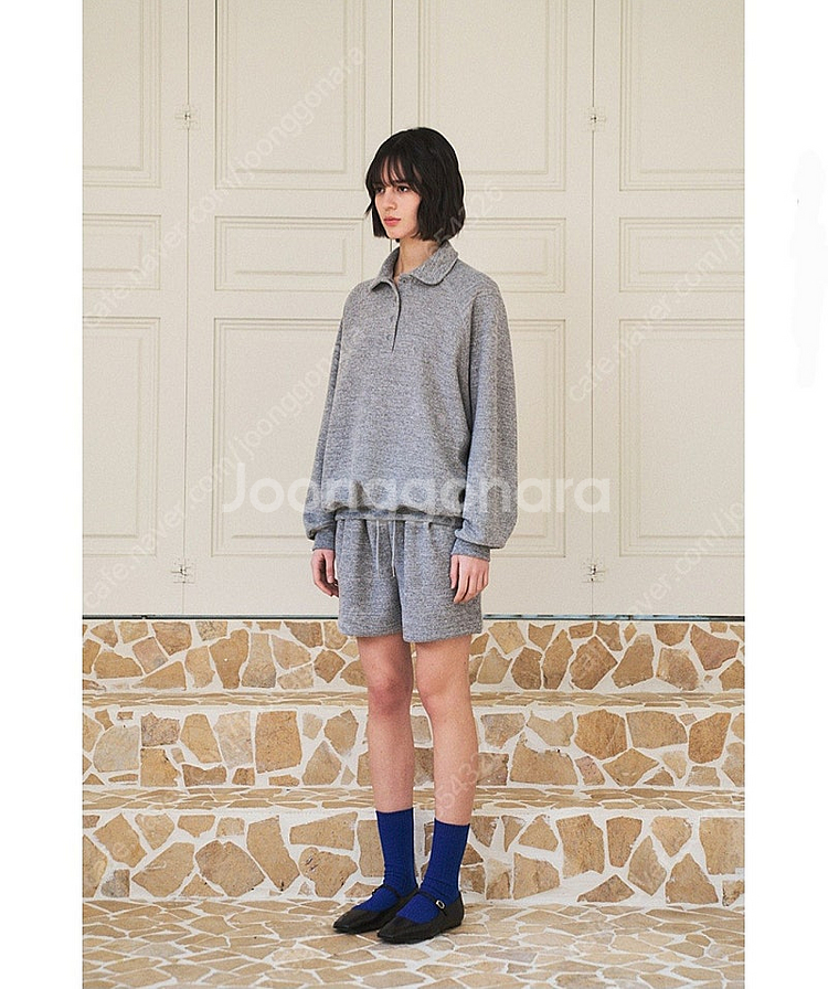 [새 제품]반원아틀리에 하울 칼라 스웨트 셋업 그레이--2