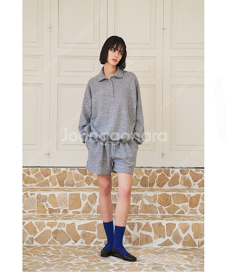 [새 제품]반원아틀리에 하울 칼라 스웨트 셋업 그레이--3