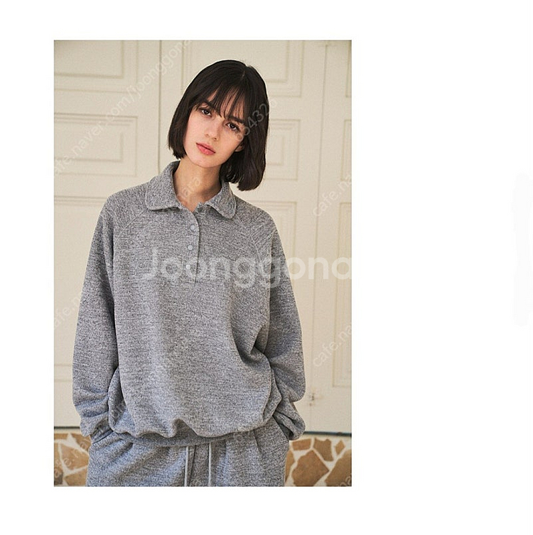 [새 제품]반원아틀리에 하울 칼라 스웨트 셋업 그레이--4