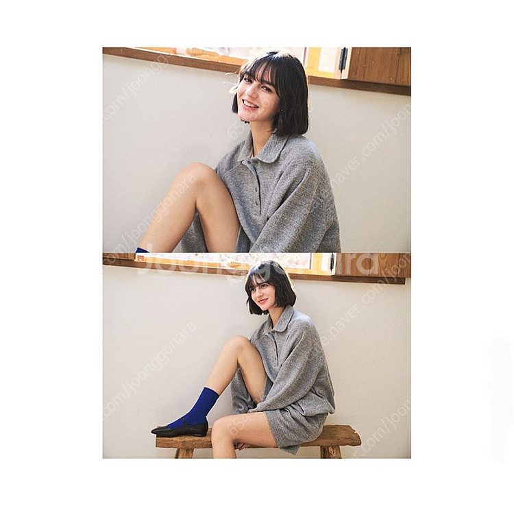 [새 제품]반원아틀리에 하울 칼라 스웨트 셋업 그레이--6