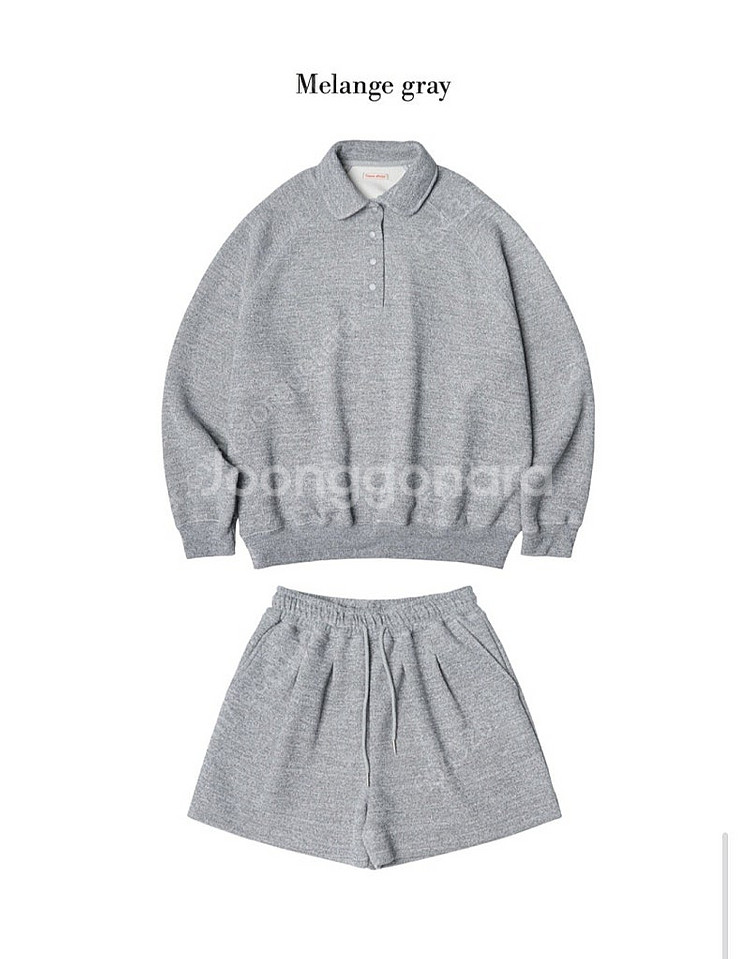 [새 제품]반원아틀리에 하울 칼라 스웨트 셋업 그레이--8