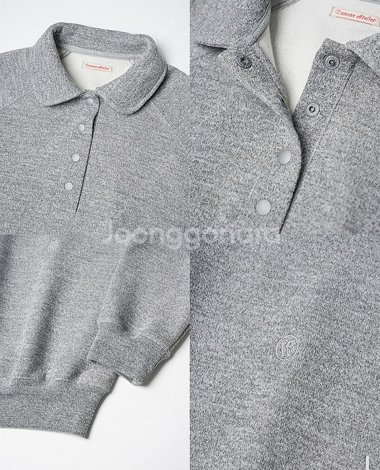 [새 제품]반원아틀리에 하울 칼라 스웨트 셋업 그레이--9