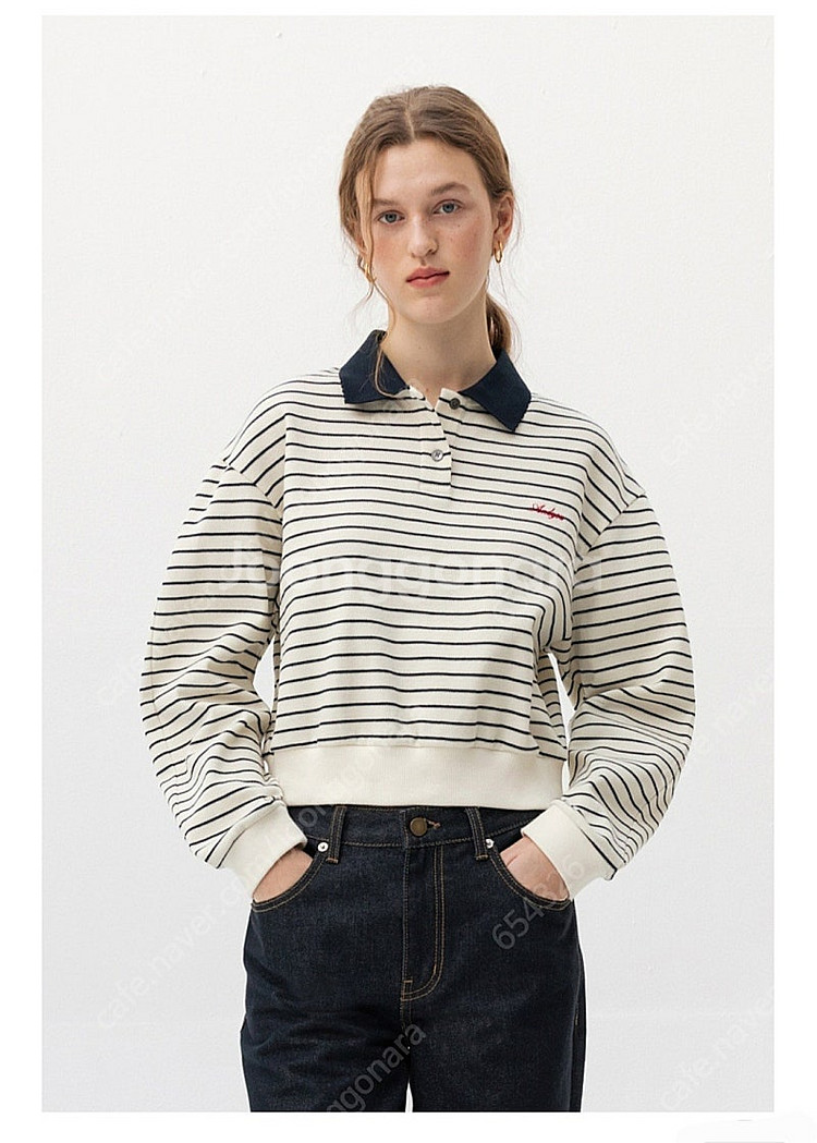 [새제품]앤유 보르센 볼륨슬리브 피케셔츠--7