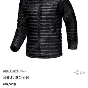 아크테릭스 세륨 SL 후디 남성 새상품 1000필 파워