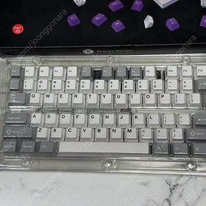 키크론 키캡 체리프로파일 Gray Mint 143키