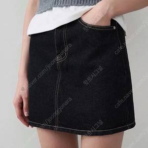 로에일 스티치 숏 스커트 인디고 블랙 S