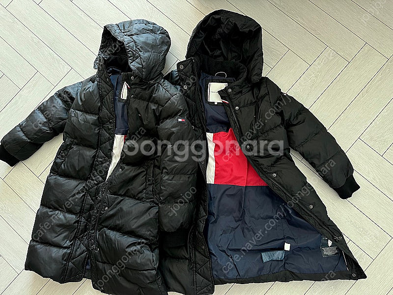 쌍둥이 타미힐피거 키즈 덕다운 롱패딩 128size (7세) 택포--0