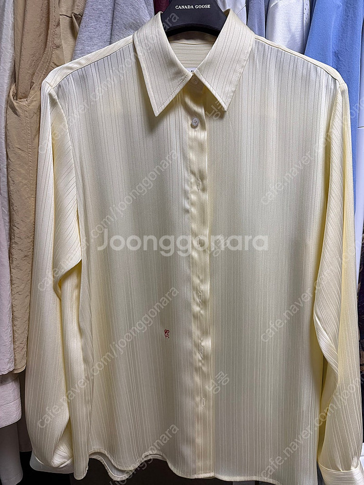 (기격내림)캐롤쇼페 새틴 셔츠 - 버터옐로우--0