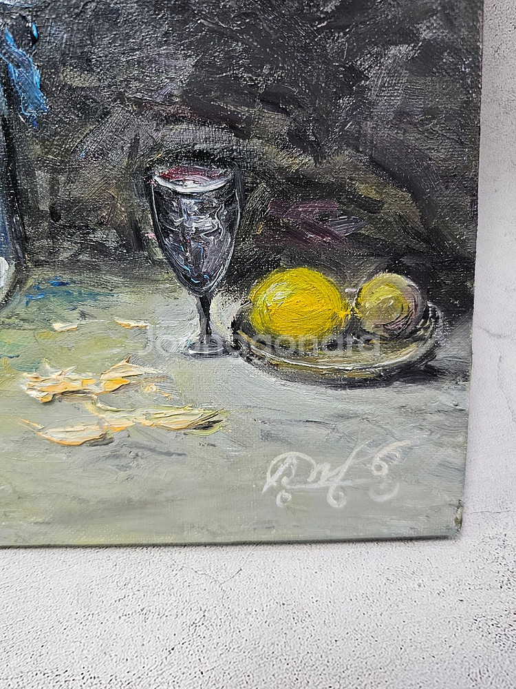 (원화) 6호 캔버스 유화그림 화병속과과일 그림 서양화--1