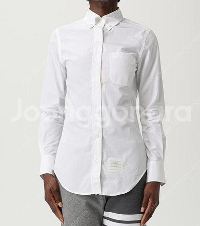 톰브라운 로고패치 여성 셔츠/블라우스 (화이트)--7