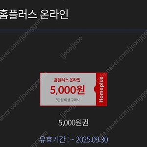 홈플러스 온라인 5천원 -천원에 판매(롯데카드 전용)