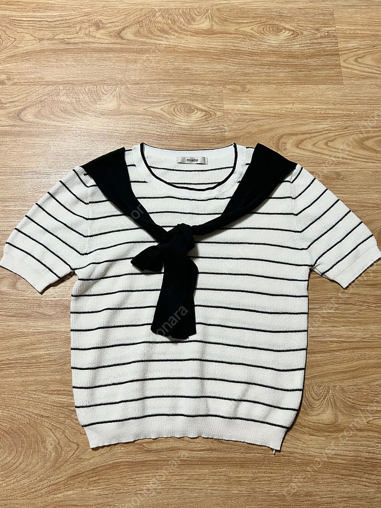 미엘로 레이어드 스트라이프 반팔 니트/H&M 린넨 뷔스티에 (55-66사이즈) 각각 운포 만원--4