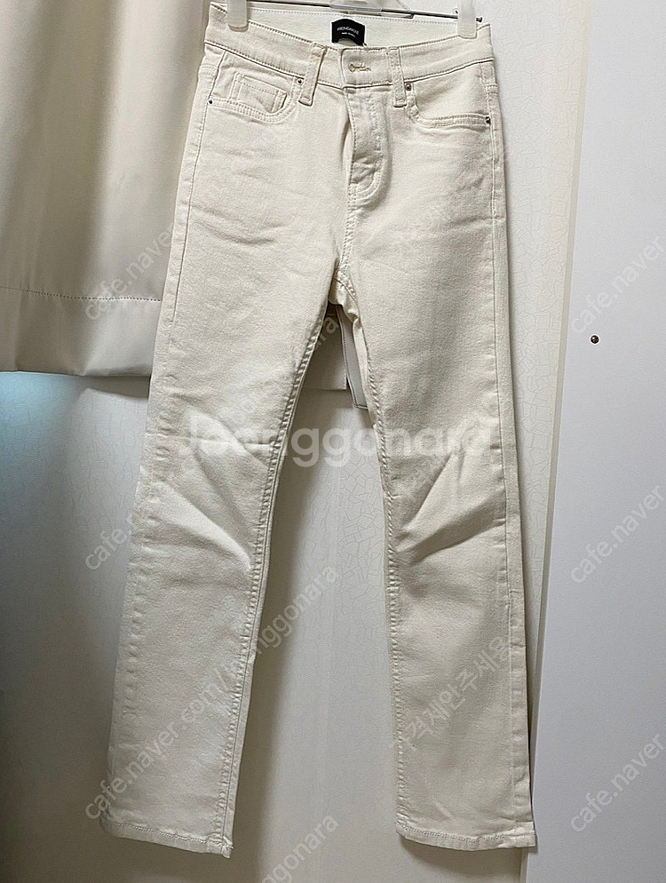 아이보리 밴딩 일자바지--3