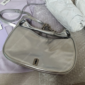 분크 하프문 실버백 + 정품 체인