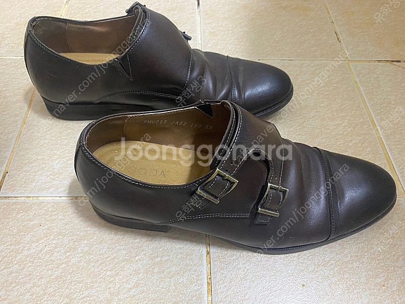 소다 260 사이즈 더블 몽크 스트랩 브라운 구두 Soda 신발--1