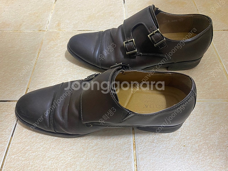 소다 260 사이즈 더블 몽크 스트랩 브라운 구두 Soda 신발--2