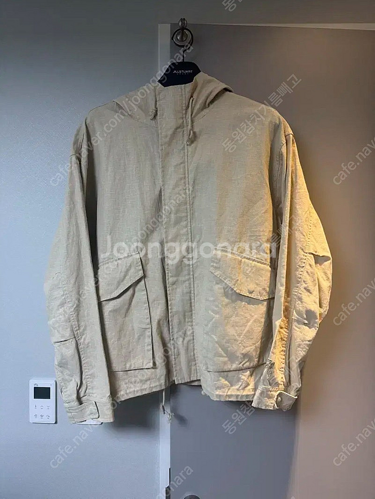 [L] 스투시 왁스드 리넨 숏 파카 내츄럴--0