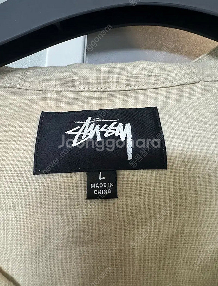 [L] 스투시 왁스드 리넨 숏 파카 내츄럴--2