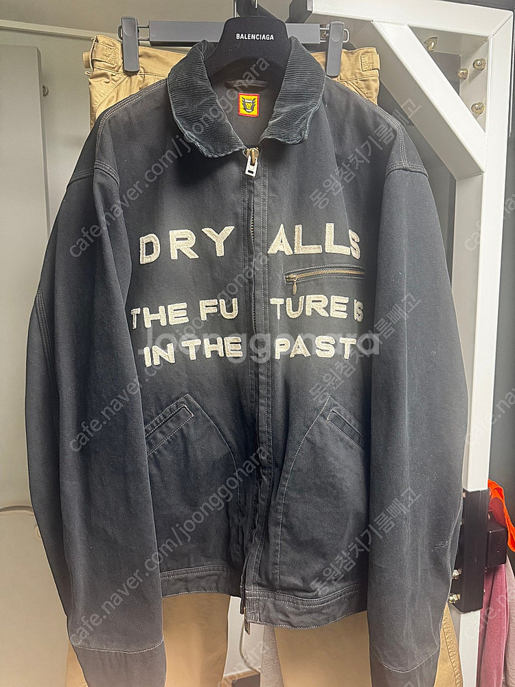 휴먼 메이드 집업 자수 블루종 블랙--0