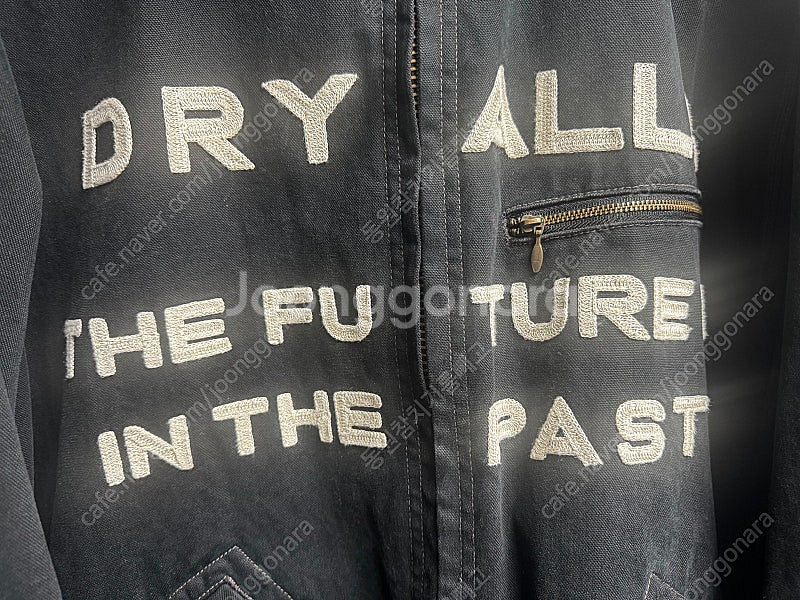 휴먼 메이드 집업 자수 블루종 블랙--2