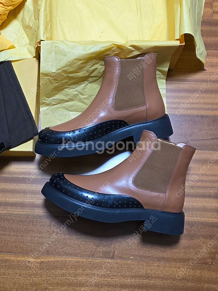 정품 Tods 토즈 곰마 레더 첼시 부츠 37 새상품--7