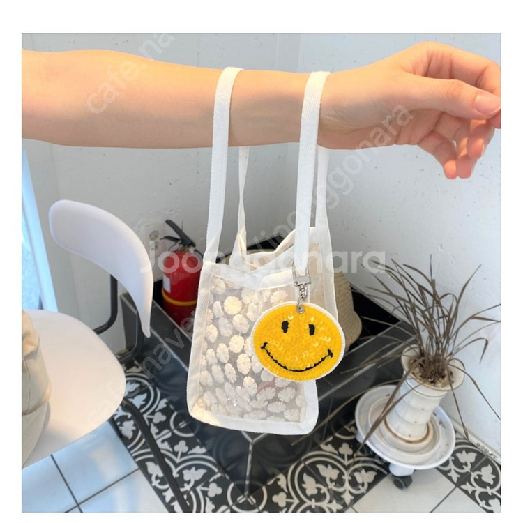 마리틀 덴텔레 모티브 삭 토트백, 미니 플라워 레이스 ...--7