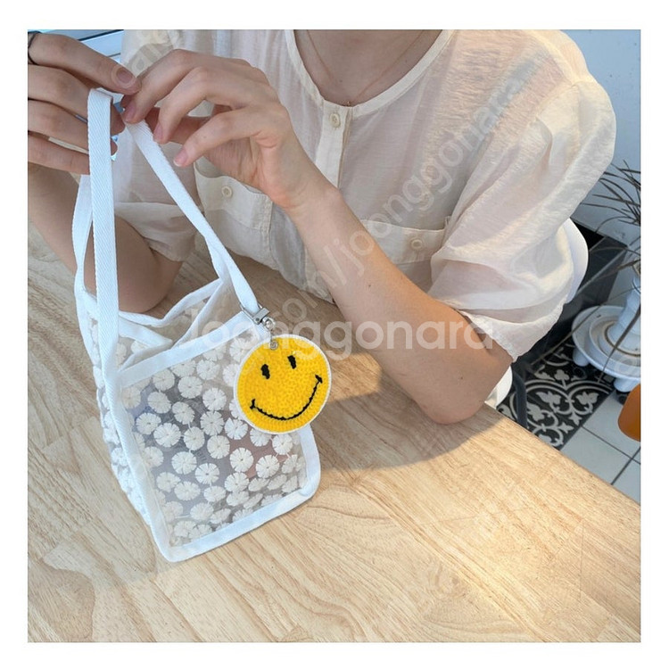 마리틀 덴텔레 모티브 삭 토트백, 미니 플라워 레이스 ...--8