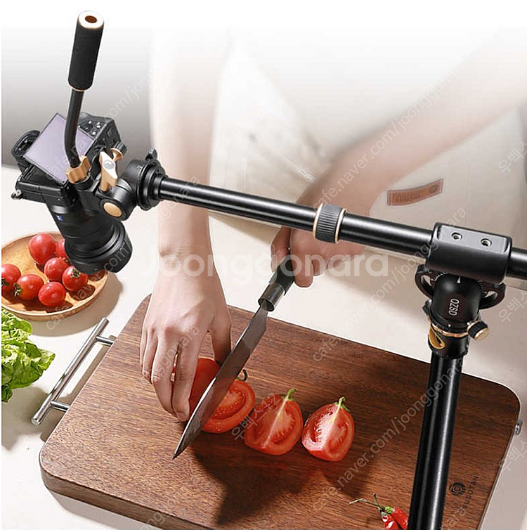 스튜디오 인물 및 제품촬영용 티타늄 삼각대 및 일반겸용 Q-868C + 수직촬영 수평바 수직거치대(연결헤드포함)--3