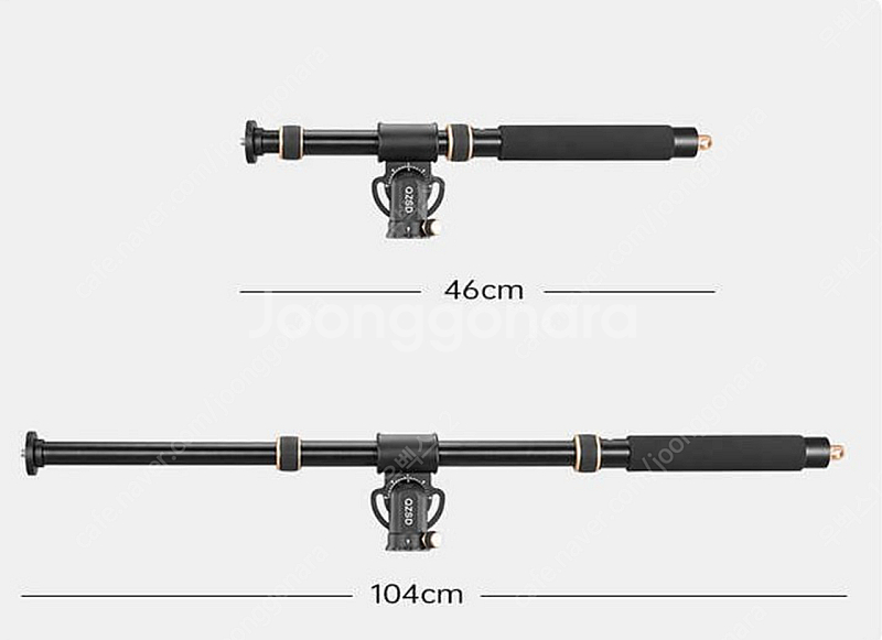 스튜디오 인물 및 제품촬영용 티타늄 삼각대 및 일반겸용 Q-868C + 수직촬영 수평바 수직거치대(연결헤드포함)--4