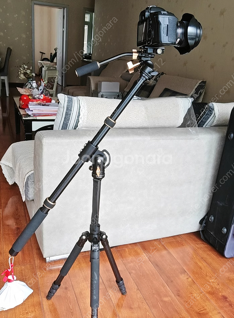 스튜디오 인물 및 제품촬영용 티타늄 삼각대 및 일반겸용 Q-868C + 수직촬영 수평바 수직거치대(연결헤드포함)--5