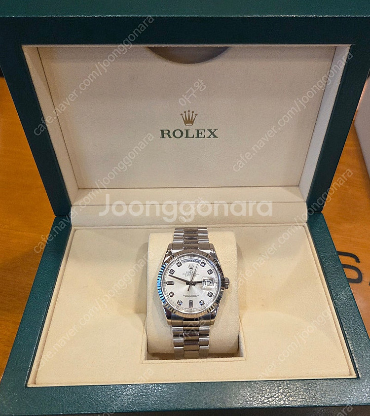 로렉스 데이데이트 118239화이트골드백금통36미리--2