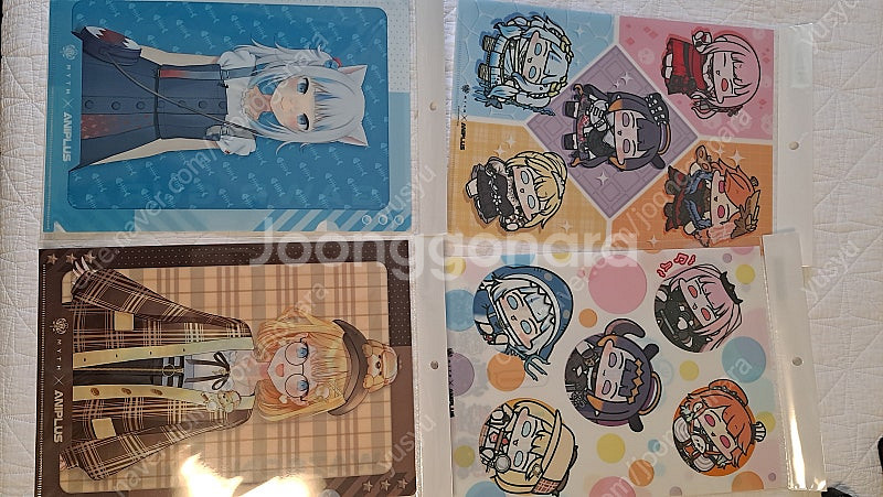 홀로라이브 애니플러스 콜라보 가우르 구라 한정메뉴 굿즈 머그컵, 클리어파일,메모지 그리고 회원 포인트카드 판매합니다--1