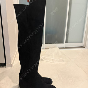 블랙 스웨이드 롱부츠 검정 235mm
