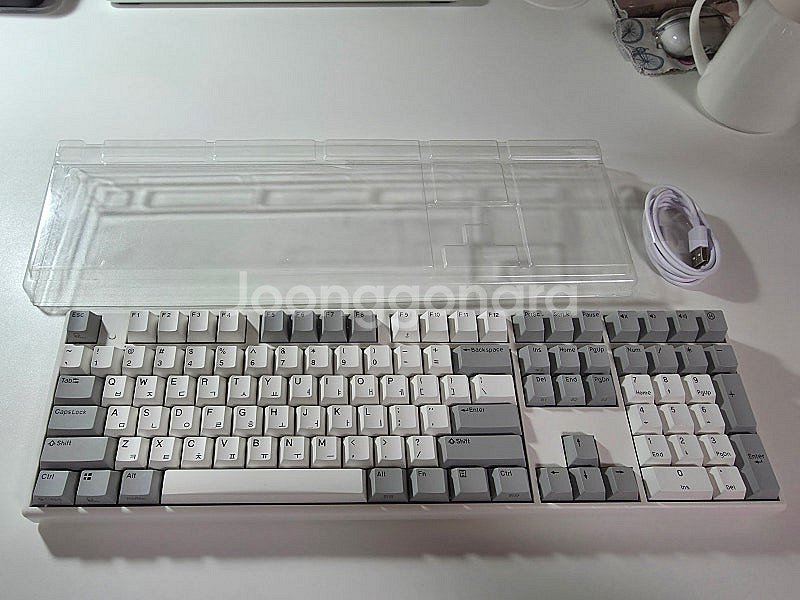 한성 GK898B 노뿌 무접점 풀윤활 화이트 유, 무선 키보드 저렴하게 드려요--0