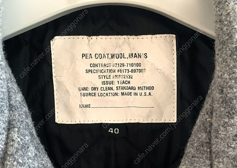 빈티지 미해군 오마주 멜란지 그레이 10버튼 울 피코트(Made in USA) [40](100~105) 이미지
