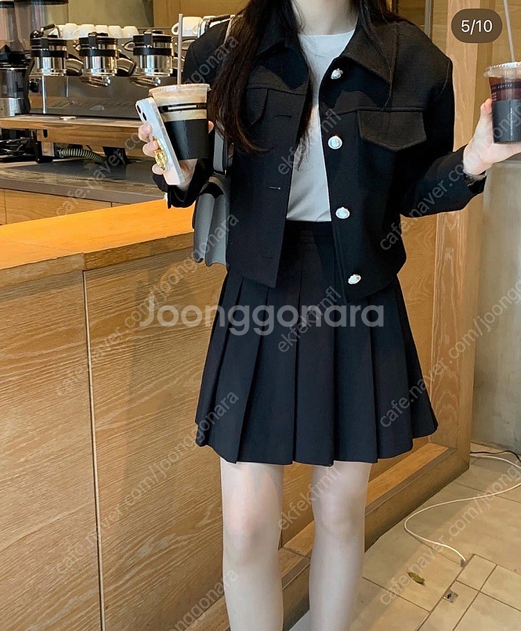 페이지유 웨일리 숏 JK 미니 플리츠 SK(m사이즈)--1