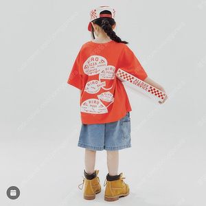 히로 올데이서비스 피자티셔츠 반팔 레드 150