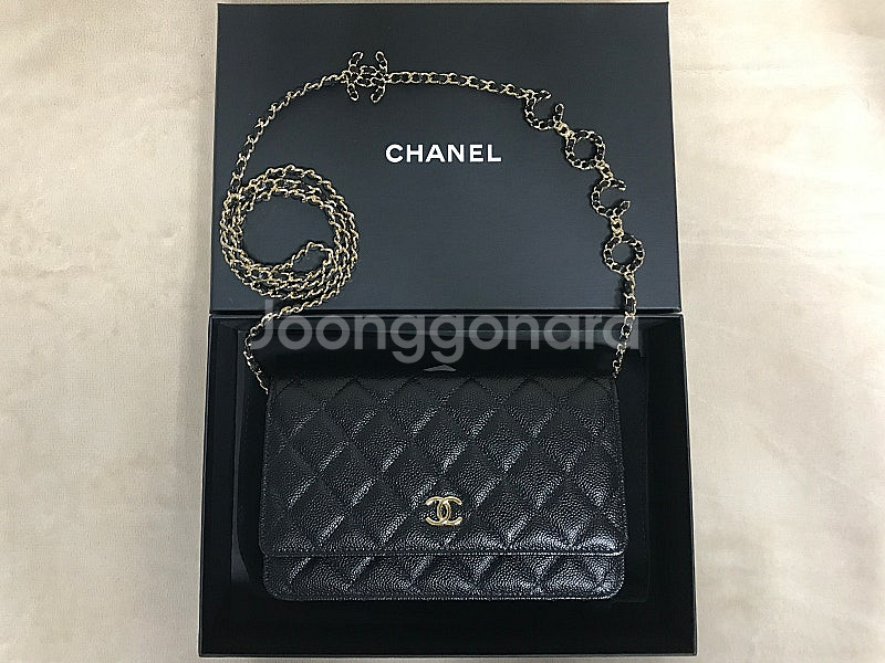샤넬 미스코코 woc 블랙 캐비어 금장 AP2298--0