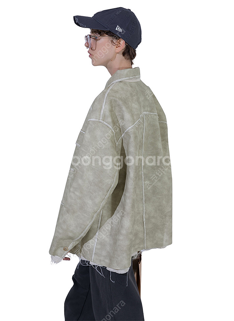 퍼버즈 25ss 워시드 레더자켓--1