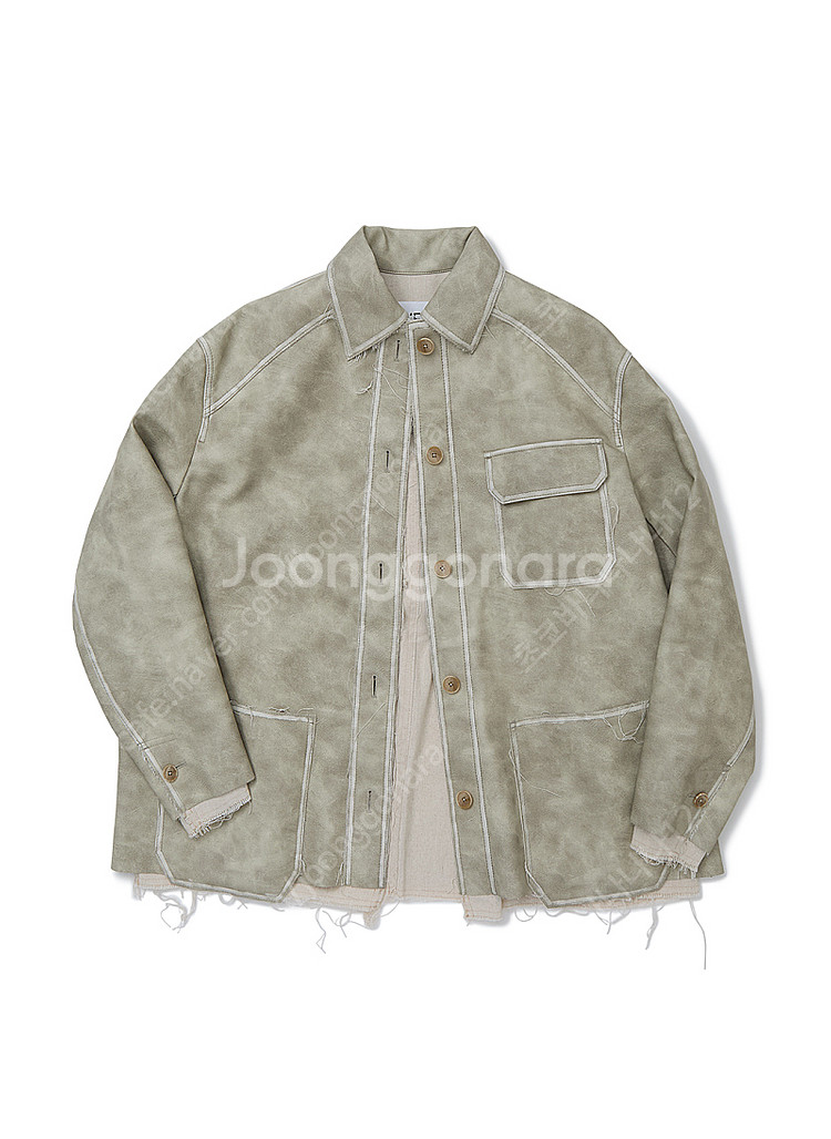 퍼버즈 25ss 워시드 레더자켓--2