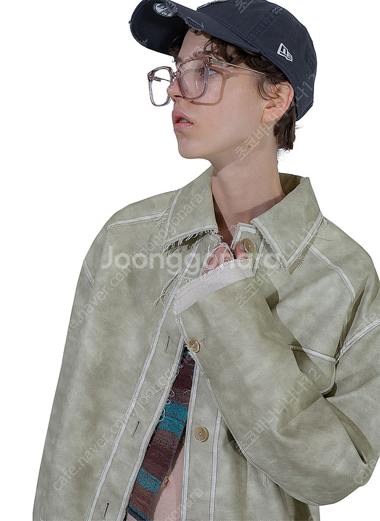 퍼버즈 25ss 워시드 레더자켓--4