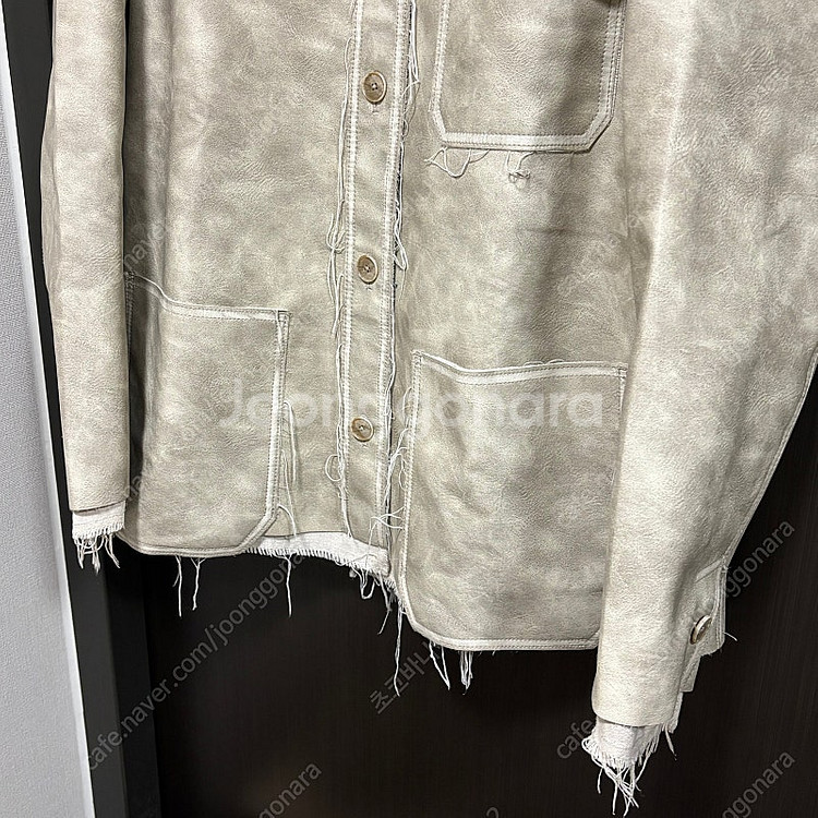 퍼버즈 25ss 워시드 레더자켓--8