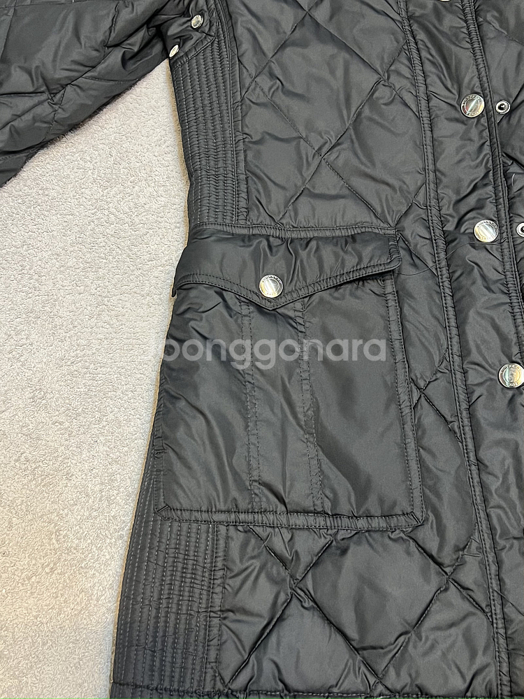 44/55 버버리 브릿 블랙 퀼팅 롱패딩--2