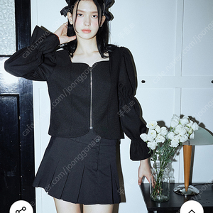 레터프롬문 아방 커브 지퍼 블라우스 새상품