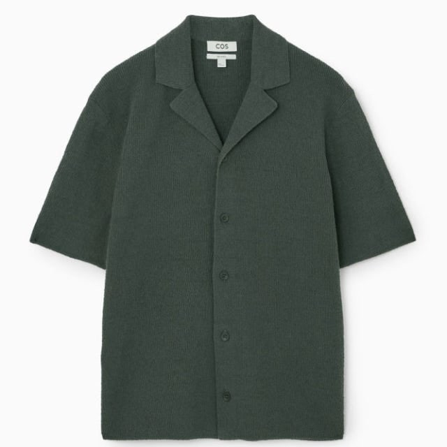 COS / 숏 슬리브 부클 니트 셔츠, 남성 반팔셔츠 / S(100) / 5만원--9
