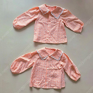 쌍둥이 아기옷 여아 1회착용 블라우스 100사이즈 [2벌 일괄]